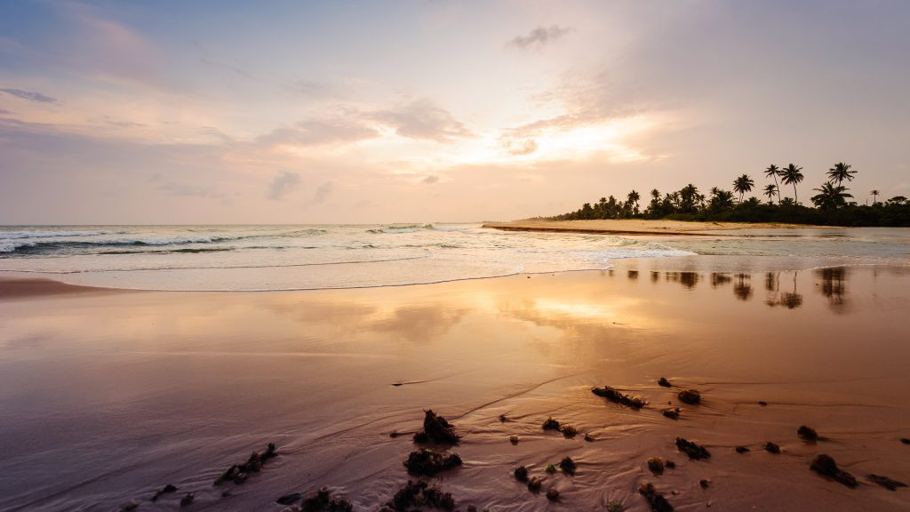 Sunset over Mussulo sandbar, Luanda province, Angola