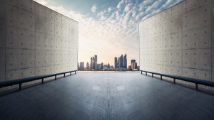 Read more about the article Corridor of the parking lot by the sea at sunset, Qingdao, Shandong, China