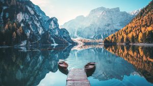 Read more about the article Boats on the Braies Lake (Pragser Wildsee) in Dolomites mountains, South Tyrol, Italy