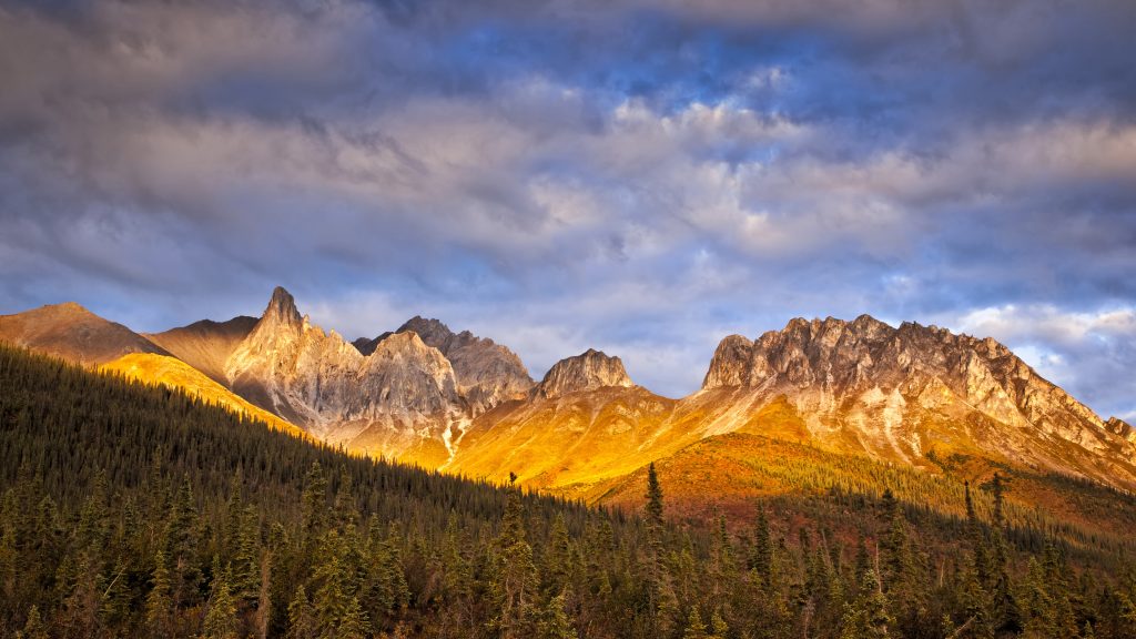 Sunset on Snowden Mountain in the Brooks Range, Dalton Highway, Alaska, USA