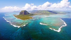 Read more about the article Aerial view of Le Morne Brabant Peninsula mountain, Mauritius