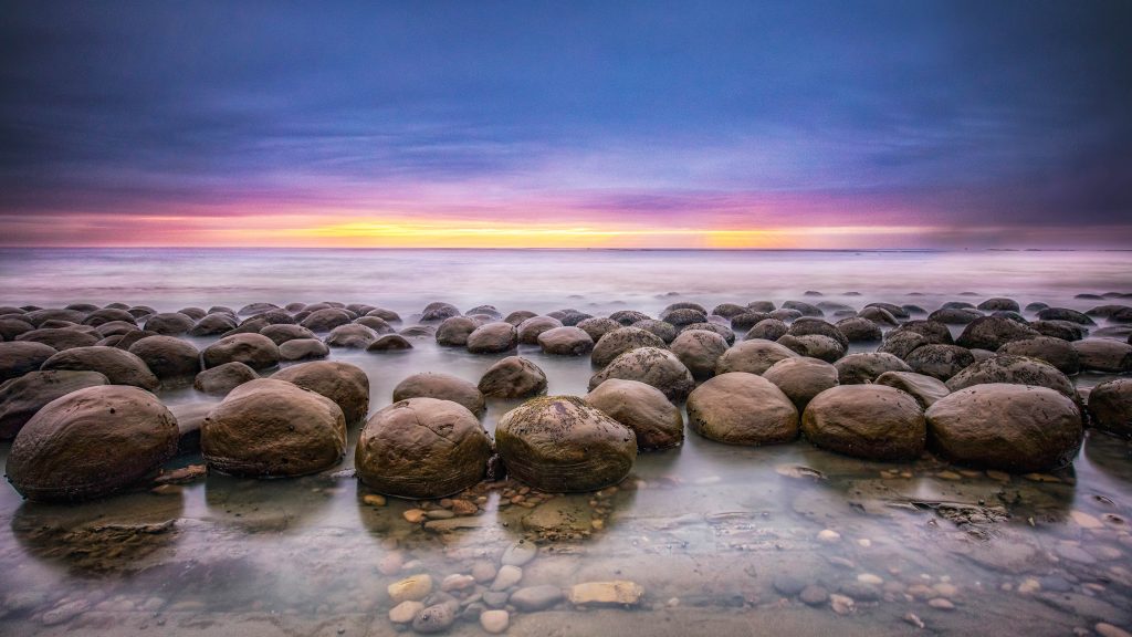 Sunset on Bowling Ball Beach, California, USA