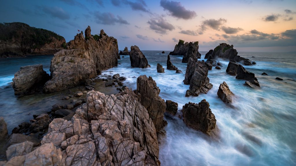 Rocks at Pegadung Beach, Lampung, South Sumatra, Indonesia
