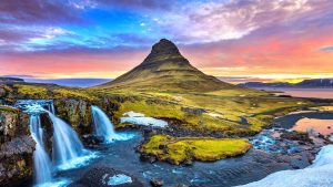 Read more about the article Kirkjufellsfoss waterfall and Kirkjufell mountain at sunrise, Iceland