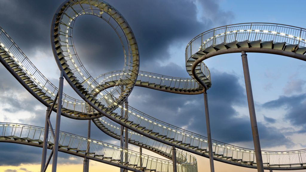 Tiger and Turtle Magic Mountain art installation and landmark in Duisburg, Germany