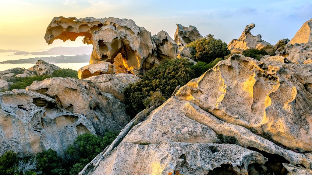 Golden hour at Roccia dell Orso (Bear Rock) at Capo d'Orso, Sardinia, Italy