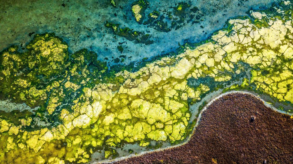 Aerial views of Nangudga Lake, New South Wales, Australia