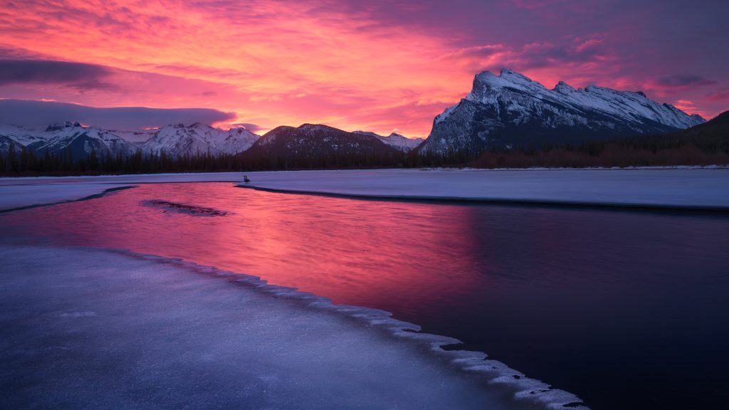 Sunrise at Vermilion Lakes in Banff National Park, Alberta, Canada