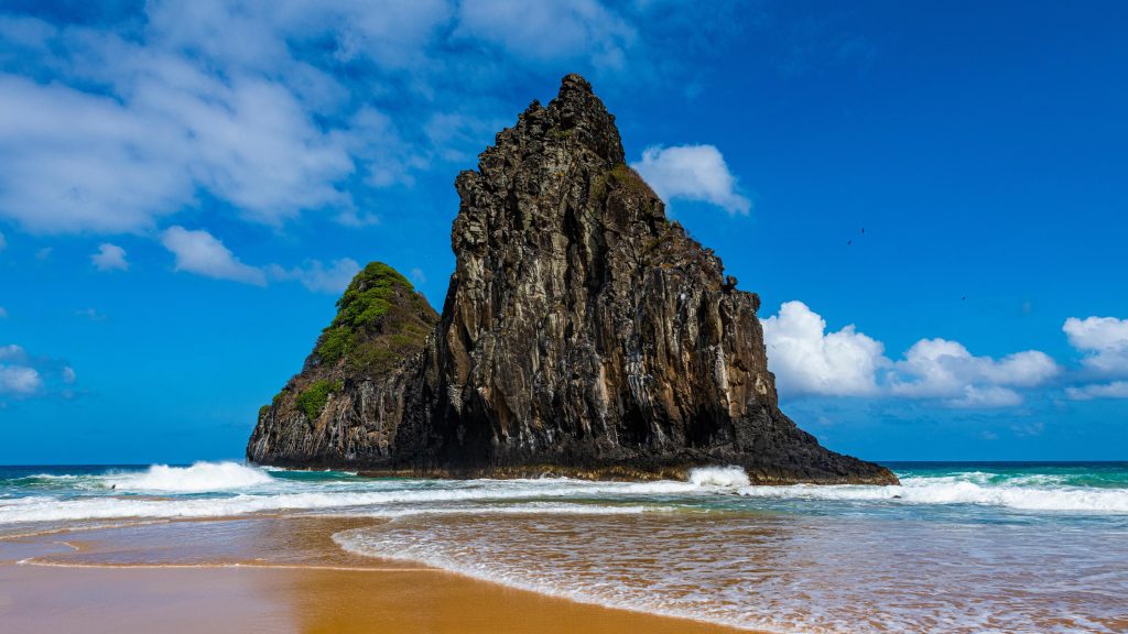 Two Brothers sea stacks on Cacimba do Padre beach, Fernando de Noronha, Brazil