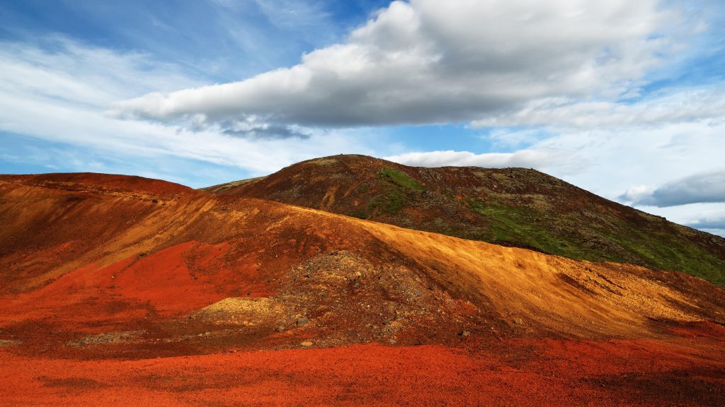 Volcanic red ash hills, Iceland Golden Circle