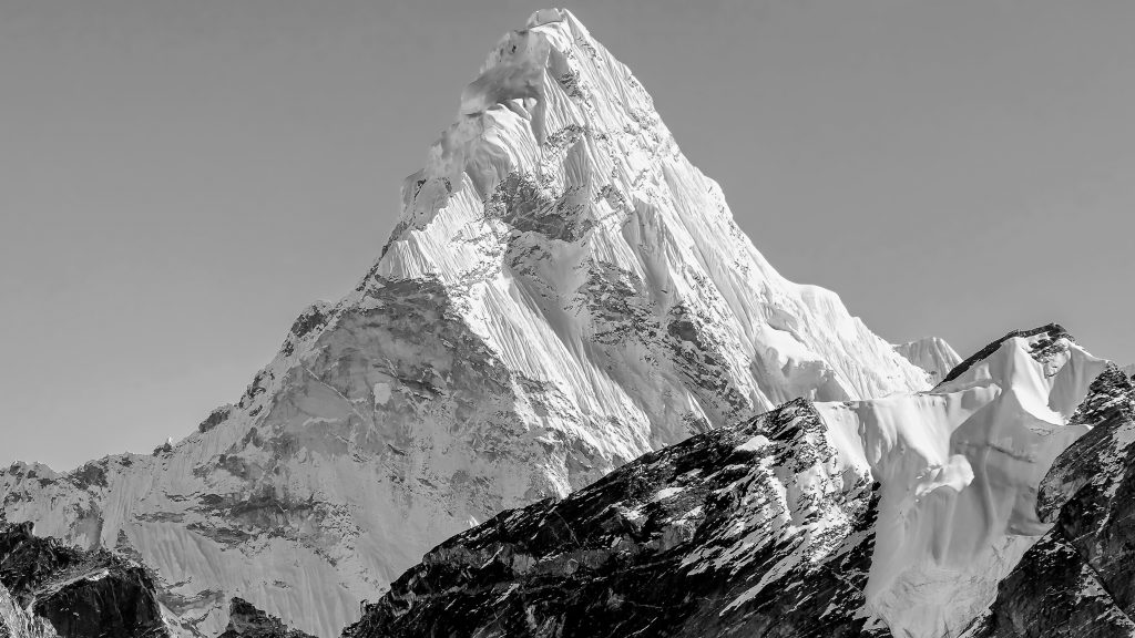 View of Ama Dablam from Kala Patthar slope, Everest region, Himalayas, Nepal