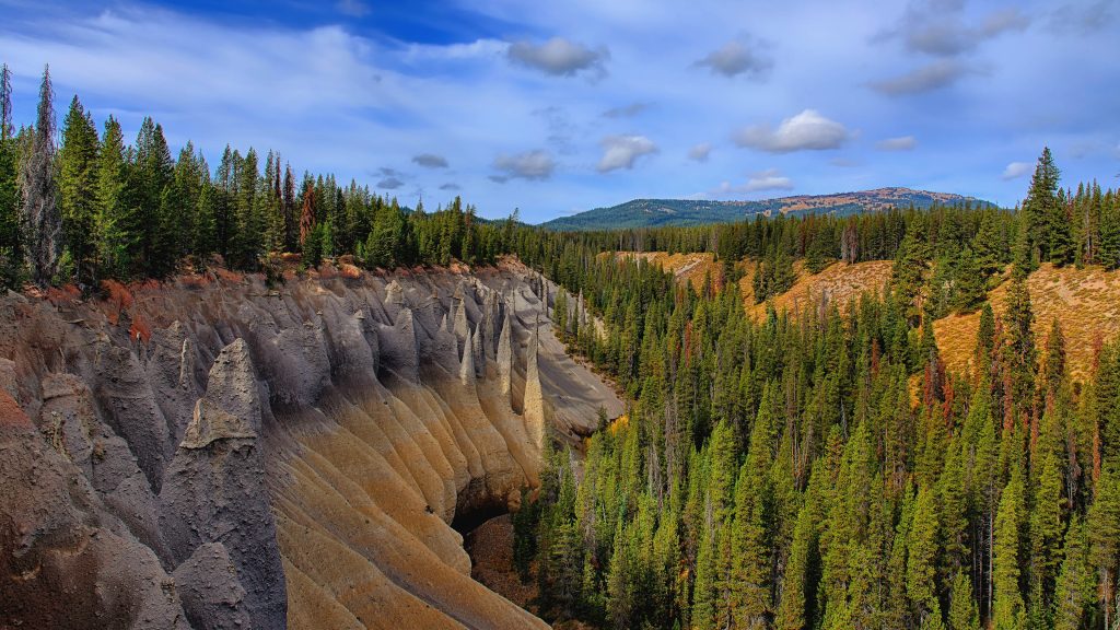 The Pinnacles and a Creek Valley, Crater Lake National Park, Oregon, USA