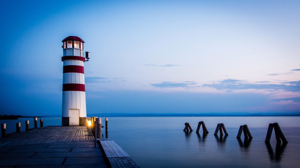 Lighthouse on Lake Neusiedl in Podersdorf am See, Burgenland, Austria