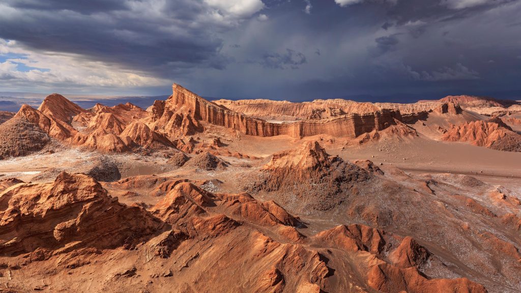 Valley of the Moon (Valle de la Luna) in Atacama Desert at sunset, Chile