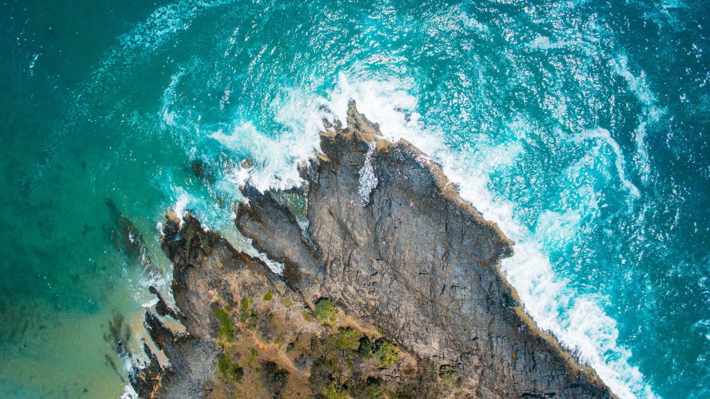 Coastline aerial view in Noosa National Park, Queensland, Australia