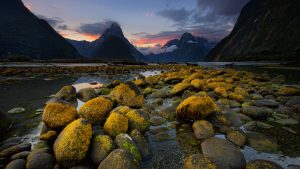 Read more about the article Sunset at Mity Peak, Milford Sound (Piopiotahi), New Zealand