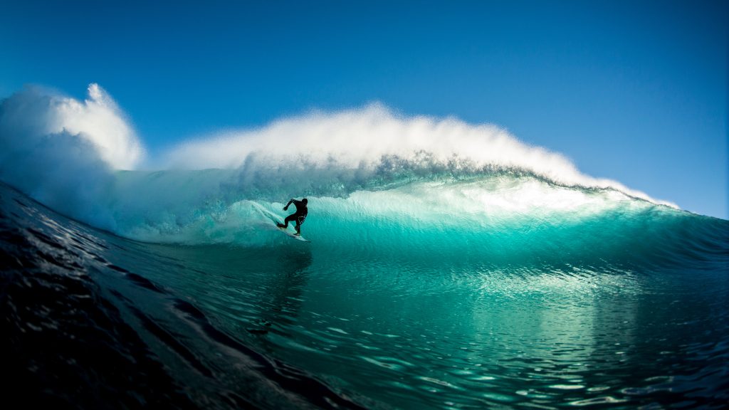 On the wave, surfing in Kalbarri, Western Australia