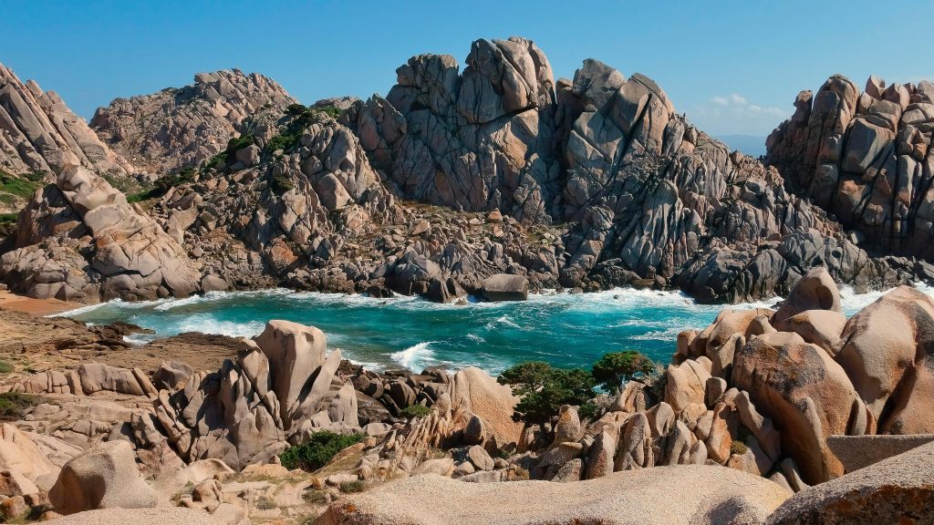 Bizarre rock formations in Valle della Luna, Capo Testa, Sardinia, Italy