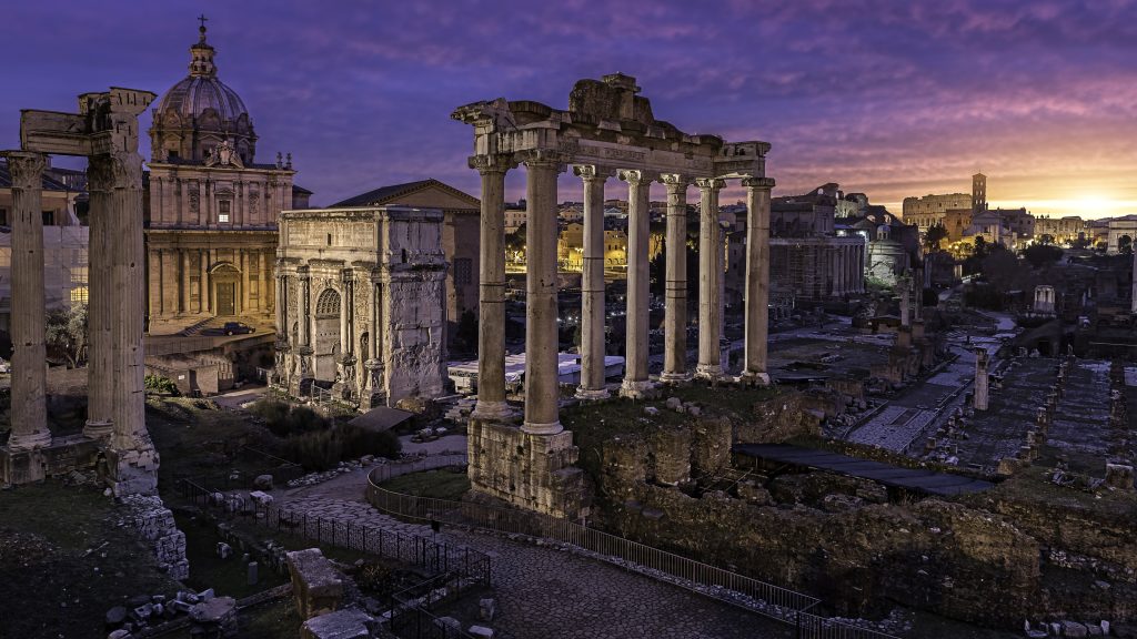 Roman Forum Ruins in early morning, Rome, Italy