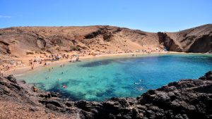 Read more about the article Playa Blanca beach landscape view, Lanzarote, Canary Islands, Spain