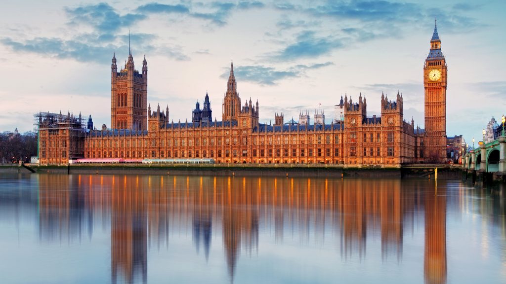 Houses of Parliament (Palace of Westminster) with Big Ben, London, England, UK